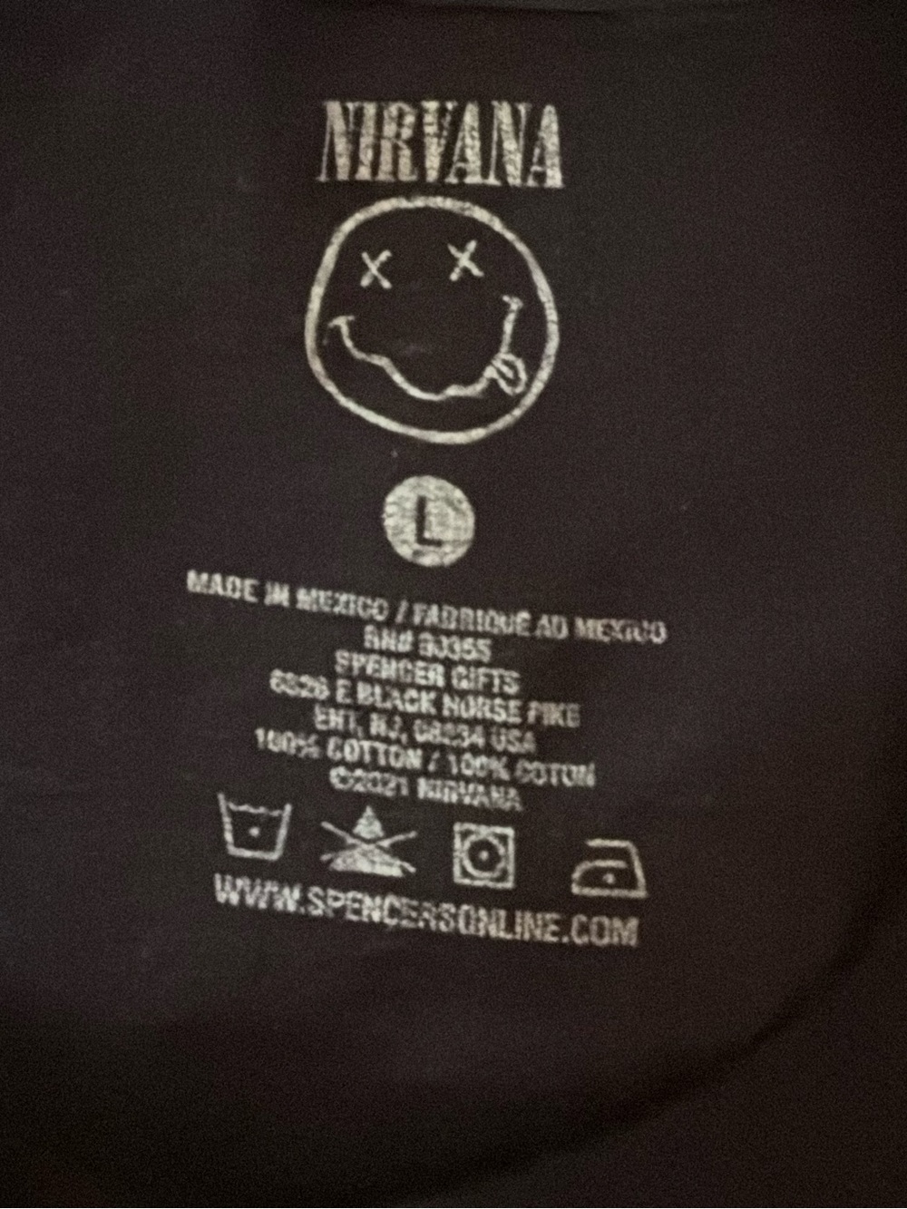 NIRVANA Black Tee with Yellow Smiley Graphic - Picture 6 of 6
